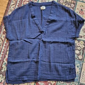 PACT Women's Navy Gauze Cotton Shirt